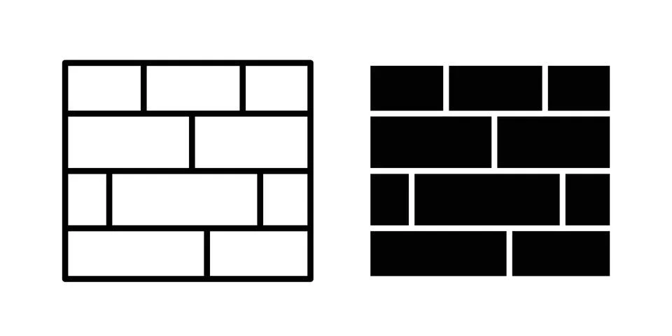 Wall icon black vector isolated on white Stock Illustration
