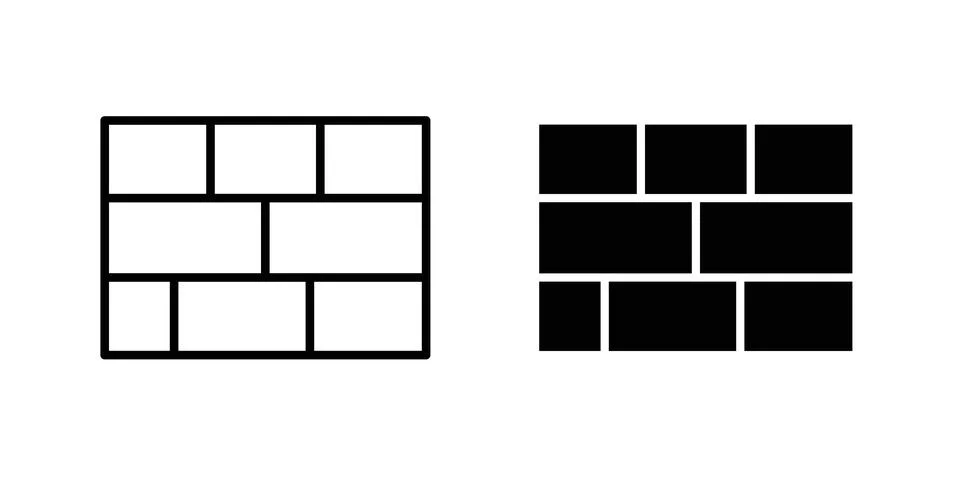 Wall icon concept logo design collection Illustrazione stock