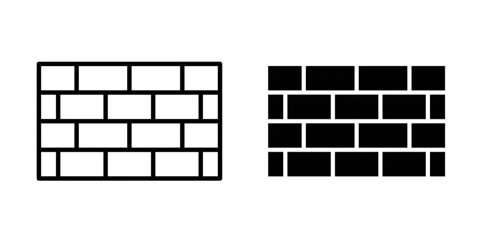 Wall icon modern style vectors set Stock Illustration