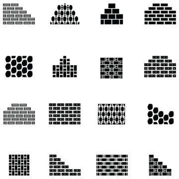 Wall icon set Stock Illustration