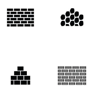 Wall icon set Stock Illustration