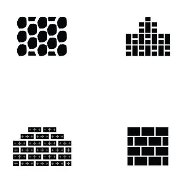 Wall icon set Stock Illustration