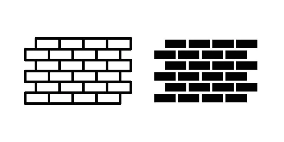 Wall icon vector, illustration icon set Stock Illustration