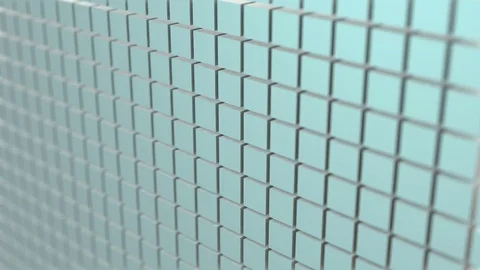 The wall of ideally placed cubes is destroyed and then collected back. seamless Vídeos de archivo 80913847