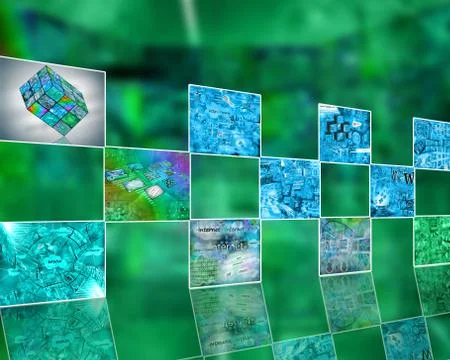 Wall of images Stock-Illustration