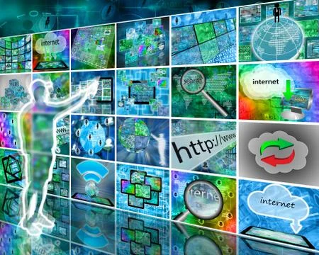 Wall of images Stock Illustration