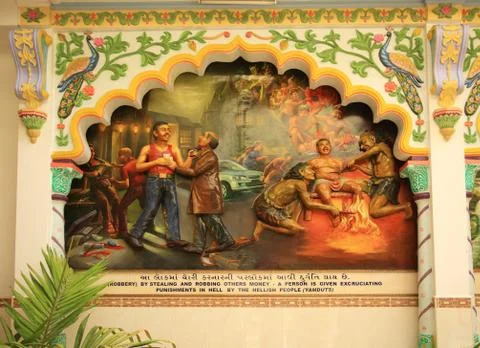 Wall of indian temple - robbery Stock Photos