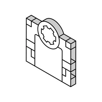 On wall installation mirror isometric icon vector illustration Stock Illustration