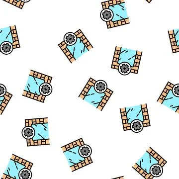 On wall installation mirror vector seamless pattern Stock Illustration