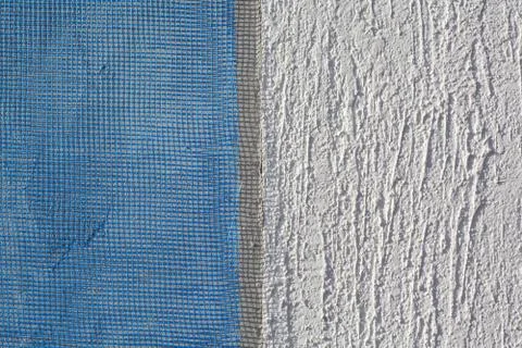 Wall insulation, mortar, plaster, mesh Stock Photos