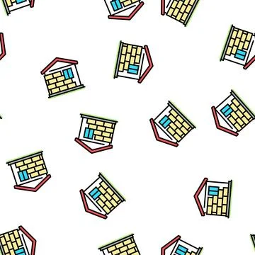 Wall insulation outside mineral wool vector seamless pattern Stock Illustration