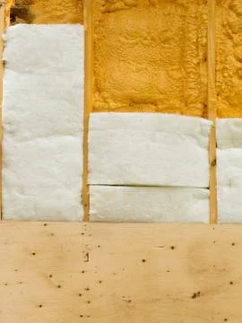 Wall insulation to save heating energy Stock Photos