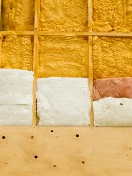 Wall insulation to save heating energy Stock Photos