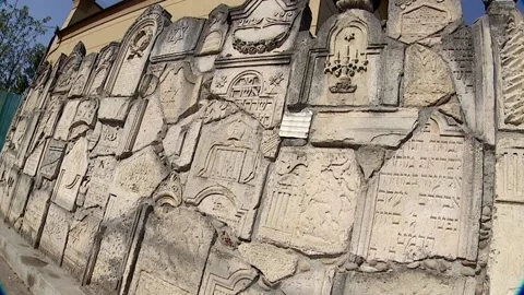 Wall of jewish graves Stock Footage 117314031