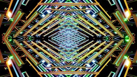 Wall kaleidoscope VJ loop background 4K | Stock Video | Pond5