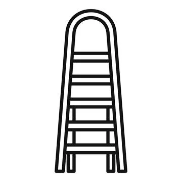 Wall ladder icon outline vector. Wood tool Illustrazione stock