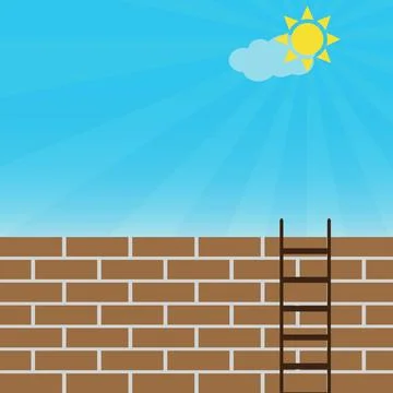 Wall ladder Stock Illustration