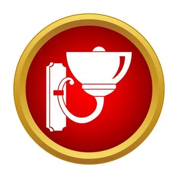 Wall lamp fixture providing interior lighting icon button Stock Illustration