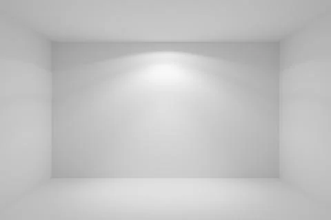 Wall lamp light in empty white room Stock Illustration