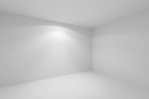 Wall lamp light in white empty room corner Stock Illustration