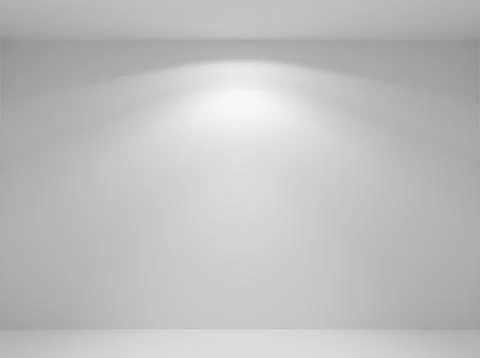 Wall lamp light in white empty room closeup Illustrazione stock