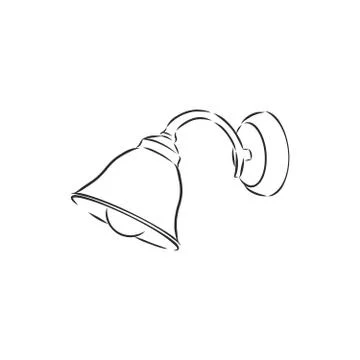 Wall lamp. Vector concept in doodle and sketch style. Hand drawn illustration Stock Illustration