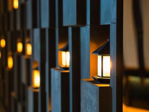 A Wall of Lanterns Stock Photos