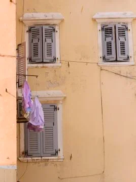 Wall with laundry Stock Photos