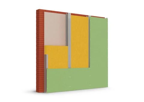 Wall layers scheme on white background, 3d illustration Stock Photos