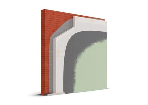 Wall layers scheme on white background, 3d illustration Stock Photos