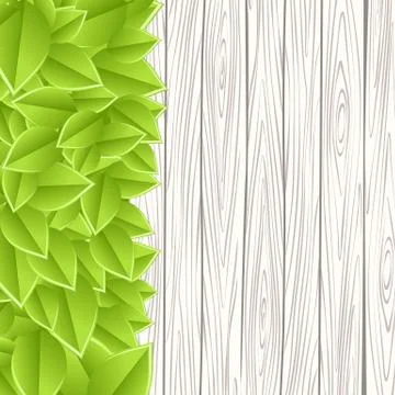 Wall with leaves Stock Illustration