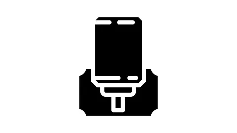 Wall light bathroom interior glyph icon animation Stock Footage 326746075