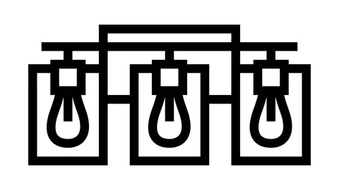 Wall light bathroom interior line icon animation Stock Footage 326136111