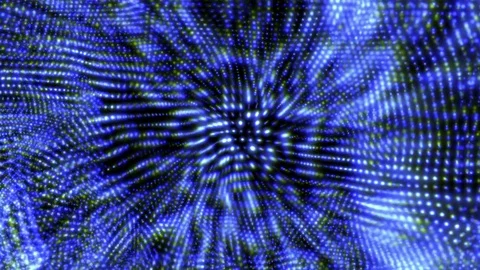 Wall of Light Blue Bulbs Particles Moving Abstract Background Stock Footage 75607680