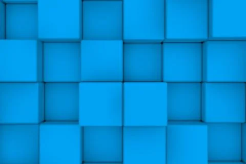 Wall of light blue cubes Illustrazione stock