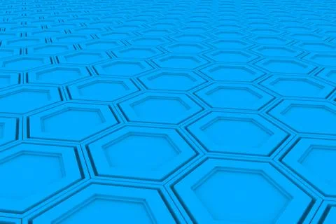 Wall of light blue hexagons Illustrazione stock