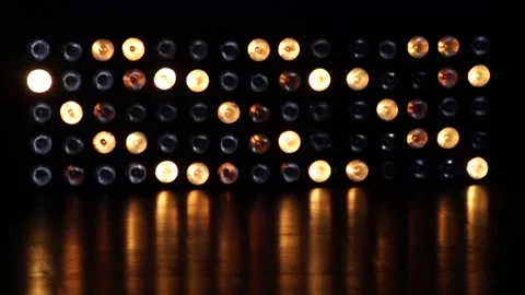 Wall of light Lights flashing spotlight wall stage led blinking chromlech clu Stock Footage 87725183