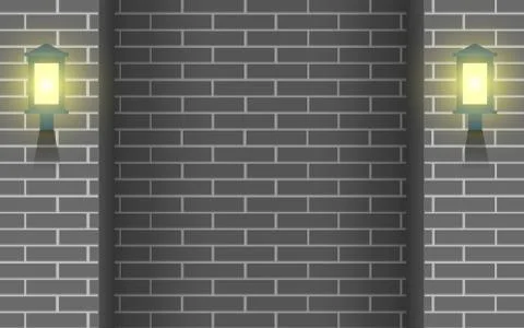 Wall light on the marble wall of house Stock Illustration