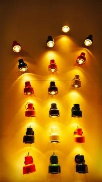 Wall of lights 库存照片