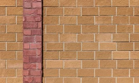 Wall lined with decorative brick Stock Photos