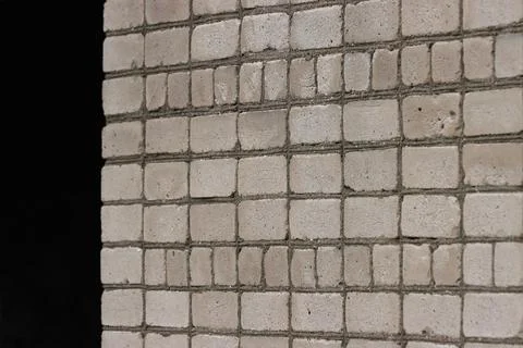 The wall is lined with silicate bricks. Stock Photos