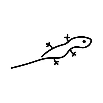 Wall lizard icon line design template isolated Illustrazione stock