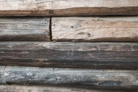 Wall of logs. Abstract background. Stock Photos