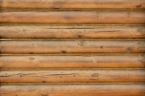 Wall from logs. Stock Photos