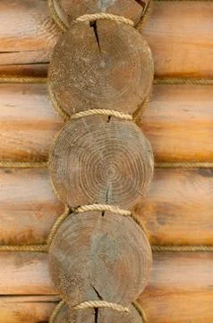 Wall from logs Stock Photos