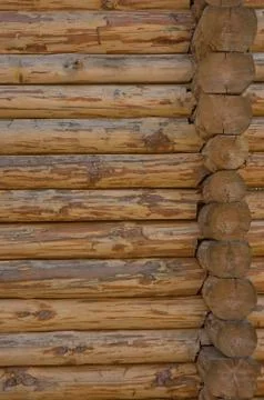 Wall from logs Stock Photos