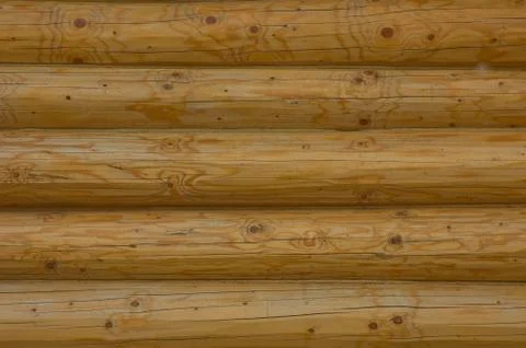 Wall from logs Stock Photos