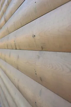 Wall of logs Stock Photos