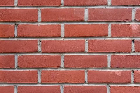Wall made of clean red bricks Stock Photos