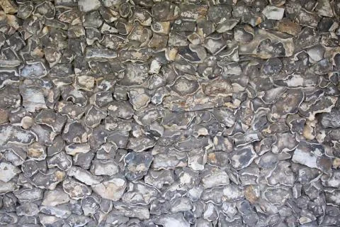 Wall made from flint Stock Photos